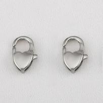 2pcs Stainless Steel Gold Plated Heart Buckle Lobster Clasps Hooks Connectors for DIY Necklace Jewelery Material Making Supplies 2pcs gray