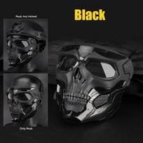 Helovinas Skull Bearers kaukė stiklo pluošto nailono smūgiams atsparus Airsoft dažasvydžio dviračio kovos žaidimas, tinka FAST šalmui juoda