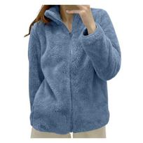 Fleece Užtraukiama Žieminė Striukė Lengva Viršutinė Apranga Moterims Didelio Dydžio M gray