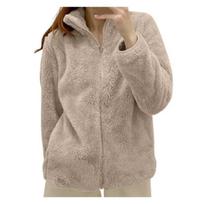 Fleece Užtraukiama Žieminė Striukė Lengva Viršutinė Apranga Moterims Didelio Dydžio XXXL chaki