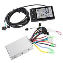 24V 36V Vandeniui atsparus LCD ekrano skydelis Elektrinio dviračio paspirtuko valdiklio rinkinys (1#24V 36V) 36V/48V 250W/350W black