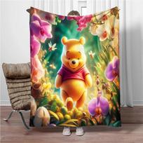 Mikė Pūkuotukas Minkšti flaneliniai pledai Šildantis metamas pledas Patogus pledas iškylai, lovoms, sofai, namų miegamajam, kelionėms, dovanai 75x90cm