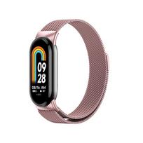 Milanietiška apyrankė Xiaomi Mi Band 10 9 8 NFC Magnetinė apyrankė Correa for Xiaomi Band 10 Keraminė Metalinė Keičiami priedai For Xiaomi Mi band 8 rožinės rožinės spalvos