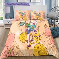Finn and Jake from Adventure Time Bedding Set, 1 Duvet Cover & 2 Pillowcases, Cozy Home Space, Perfect Gift 140x200cm