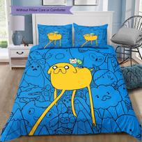Finn and Jake from Adventure Time Bedding Set, 1 Duvet Cover & 2 Pillowcases, Cozy Home Space, Perfect Gift 135x200cm blue