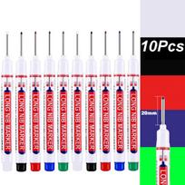 4-100Pcs 20mm Deep Hole Long Nib Head Marker For Metal Perforating Pen Waterproof Bathroom Woodworking Decor Multi-Purpose Tool red