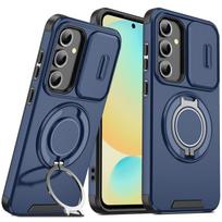 Skirta Samsung S20 FE dėklas Galaxy S23 FE S21 S22 S23 dangtelis Magnetinis žiedas Šarvuotas Stumdomas kameros objektyvo dangtelis Magsafe Belaidžio įkrovimo dangtelis Galaxy S20 FE black