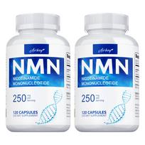 NMN maisto papildas, mononukleotido ekstraktas, 250 mg porcijoje, niacinas, unisex. 120*2 blue