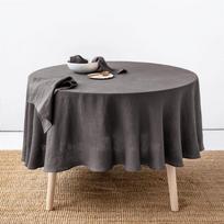 100% Prancūziško lino apvalus staltiesė, skalbiama natūrali staltiesė valgomajam, lauko renginiams, vestuvėms ir restoranams, Velykų dekoratyvinė Diameter 90cm