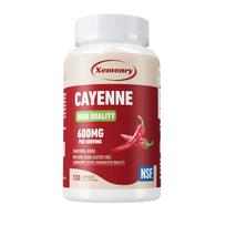 Xemenry grynas čili miltelių ekstraktas, sudėtyje yra kapsaicino ekstrakto, 600 mg porcijoje, Maisto papildas 120*1 white