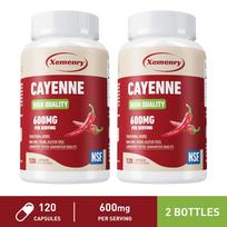 Xemenry grynas čili miltelių ekstraktas, sudėtyje yra kapsaicino ekstrakto, 600 mg porcijoje, Maisto papildas 120*2 beige