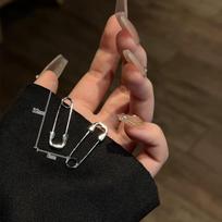 Silver Color Metal Safety Pin Stud Earrings For Women Men 90s Aesthetic EMO Y2K Jewelry Accessories sidabras