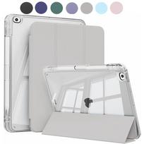 case for iPad 5th 6th gen Air 1 2 Case with Pencil Holder, Hard Clear Transparent Back and Soft TPU Shockproof Frame Cover For iPad Air 1