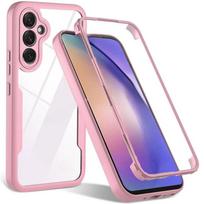 360 Full Coverage Phone Case For Samsung Galaxy A56 A55 A54 A53 A36 A16 A15 A35 A25 A51 A34 A33 A32 A24 A23 A22 A14 A13 5G Funda For Galaxy A16 rožinė