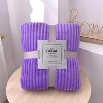 Cozy Flannel Fleece Blanket - Air Conditioning Sofa Throw for Warmth 20x20 cm violetinė