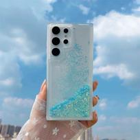 Šviečiantis skysto smėlio dėklas Samsung Galaxy S24 S23 Ultra S22 S21 Plus S20 FE A54 A34 A52 A12 A53 A33 A13 A51, su blizgučiais For Samsung A13 4G gray
