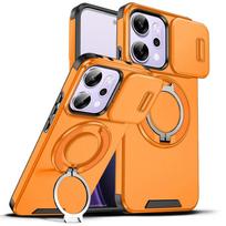 Heavy Duty Armor Magnetic Case For OPPO Reno 15 14 13 Pro 15F 14F 13F TPU 360Degree Shockproof Slid Camera Protect Bracket Cover OPPO Reno13 oranžinė