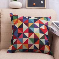Geometrinė figūra 45x45 cm medvilnės ir lino pagalvės užvalkalas Juosmens pagalvės užvalkalas Svetainės kėdės sofos namų dekoracija Linen 35*35(CM)-1Pcs red