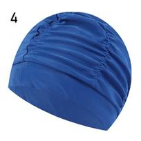 Priedai Ausys Klostuotas plaukimo kepuraitė Elastingas nailoninis turbanas Apsaugoti ilgus plaukus Baseino maudymosi kepurės 4 blue