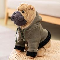 Chihuahua/Labrador/Bulldog/Pomeranian Puppy Stuffed Shar Pei Dog Plush Toy Cute Simulation Pets Soft Baby Dolls Gifts For Kids 30-35cm beige