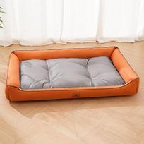 Prabangus vandeniui atsparus šuns guolis, atsparus kandžiojimui, nepralaidus šlapimui, pagamintas iš Oksfordo audinio, greitai atšokantis, žiemai skirtas, patvarus, sulankstomas šunų sofa mažam (Orange,M) oranžinė