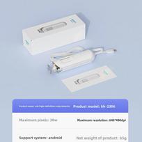 Skaitmeninis galvos odos analizatorius 50X-200X Plaukų mikroskopas Trichoskopas Galvos odos tyrimo įrankis USB WiFi Android iOS Nuotraukų vaizdo kamera white
