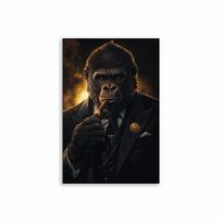 Modernus Gyvūno Gorilos Plakatas Gorilų Gangsteris Rūko Cigarą Sienos Menas Drobės Tapyba Madingi Paveikslai Spaudiniai Namų Kambario Dekoras 21X30CMNo Framed black