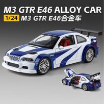 1:24 M3 E46 Gtr Kupė Lydinio Sportinio Automobilio Modelis Metalinis Liejimo Takelio Lenktynių Transporto Priemonės Automobilio Modelis Garsas Šviesa Simuliacija Vaikams Žaislai Dovana
