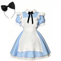 Helovino kostiumas bėgant Alisos suknelė cosplay cosplay princesės tarnaitės kostiumas scenos šou L white