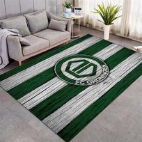 FC Groningen Senovinis Medinis Dryžuotas Kilimas Žalias Baltas Dryžis Futbolo Klubo Logotipas Neslystanti Grindų Kilimėlis Futbolo Gerbėjo Svetainė Namų Dekoras 40x60cm( 15x23in ) gray