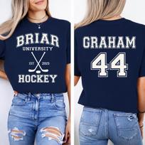 Off Campus Briar University Hawks GRAHAM 44 T-shirt Men Women Cotton Y2K Round Neck Short Sle S white