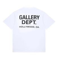2026 Unisexs Gallery Dept Marškinėliai Juodi Geltoni Spaudiniai Holivudas, Kalifornija Oversize Medvilniniai Streetwear Marškinėliai Vasariniai Laisvalaikio Trumpomis Rankovėmis Viršus S black