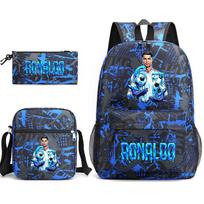 Cr7 Ronaldo 67 Print School Backpack Set with Shoulder Bag & Pencil Case for Teens Kids Lightweight Daypack