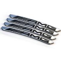 4 vnt. Automobilio stiliaus ratlankio aliuminio logotipo lipdukas Ratlankio dangtelių lipdukai Mercedes Benz AMG A B C E G CLA W211 W203 W204 W210 W124 YM9 black