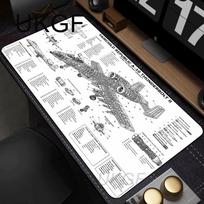 Airplane Drawing Black And White Gaming Mouse Pad HD print Mousepad Office accessories Rubber Laptop overlock keyboard Desk Mat 30cmx60cm(11.8x23.6inch) gray