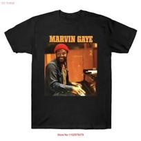 Vintage Marvin Gaye T Shirt Music Lover Menswear Top Streetwear Round vintage Washed Stretched Stylish designer clothes fashion L brown