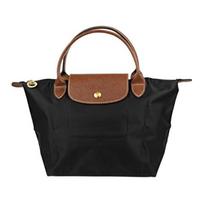 LONGCHAMP Le Pliage Perdirbto Poliamido Drobės Koldūno Formos Rankinė Maža Moteriška Juoda 1621089001 One Size 1 brown