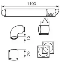 Vaillant Horizontalus dūmų dujų išleidimo anga DN80/125 - 303209