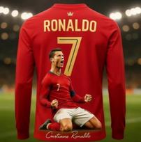 Futbolo gerbėjų pasirinkimas! Ilgarankis marškinėlis su Cristiano Ronaldo #7 Grafika, Sportinio Stiliaus. L red