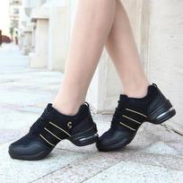 Dancing Shoes For Women Sports Feature Modern Jazz Dance Shoes Soft Outsole Breath Dance Shoes Female Waltz Sneakers Wholesale 37 beige