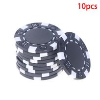 10 vnt. ABS plastiko pokerio žetonai Kazino Texas Hold'em Pokerio Metalinės Monetos 11,5g Žetonai Pokerio Žaidimo Žetonų Rinkinys Priedai juoda