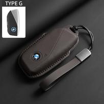 Madingas odinis automobilio raktų dėklas Dangtelis Maišelis Korpusas BMW 7 serijai G07 G09 G70 G81 XM U06 M3 2023 X1 X7 iX i7 I20 U11 LCI Priedai gray