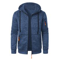 Men's Hooded Sweatshirt with Zipper Pockets for Outdoor Sports and Casual Wear XXXL tamsiai mėlyna