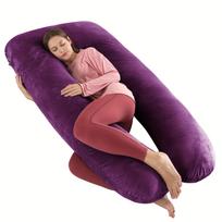 Ergonomiška U formos pagalvė kaklui ir nugarai palaikyti, nėščiųjų kūno pagalvė, miego pagalvėlė biurui, kelionėms, suaugusiems violetinė