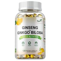 Ginseng Ginkgo Biloba Softgels 120 Count — Focus Support, Memory Function, Mental Clarity 120*1