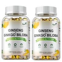 Ginseng Ginkgo Biloba Softgels 120 Count — Focus Support, Memory Function, Mental Clarity 120*2