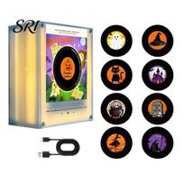 Individualizuojamas vinilinės plokštelės magnetukas grotuvas šaldytuvo magnetukas, su 9 programuojamomis plokštelėmis, 128MB atmintimi, be muzikos, akrilinis LED naktinis šviestuvas, NFC magnetinis Rotatable