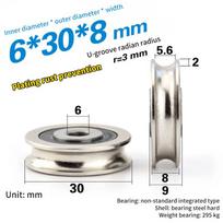 6*30*8Mm Aukštos Kokybės Vielinio Lyno Griovelio Guolio Skriemulys Durų Langų Stumdomojo Bėgelio Ritinėlis Skriemulys Nerūdijančio Plieno Skriemulys A1