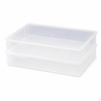 Skaidri A3/A4/8K dokumentų laikymo dėžutė, sukraunamas plastikinis aplankų organizatorius biurui ir namams A3 8K_Clear 2-Pack white