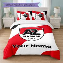 AZ Alkmaar Custom Name Text Bedding Set 1 Duvet Cover+2 Pillowcases Soccer Logo Personalized Gift For Special Occasion Bedroom Decor 140cmx210cm